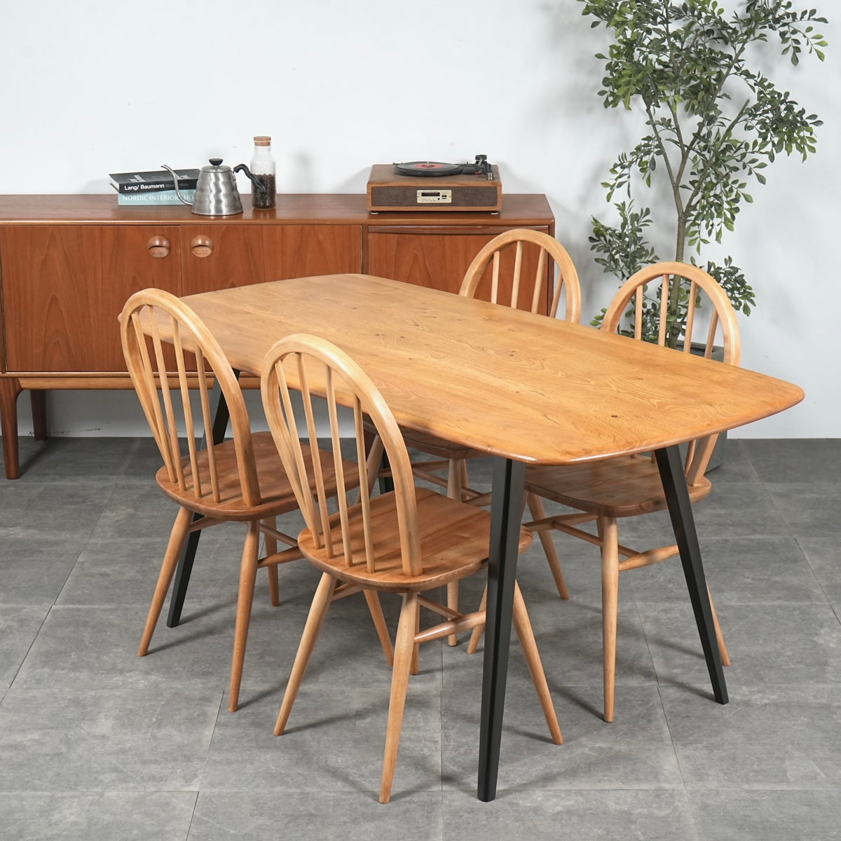 【ERCOL】ヴィンテージ レクタングルテーブル(バイカラー)