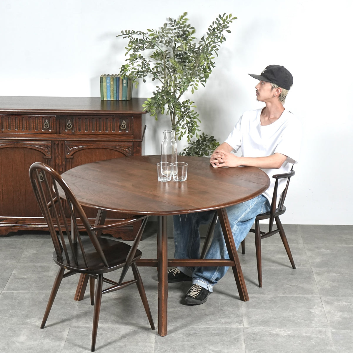 【ERCOL】ヴィンテージ ドロップリーフテーブル(オールドコロニアル)