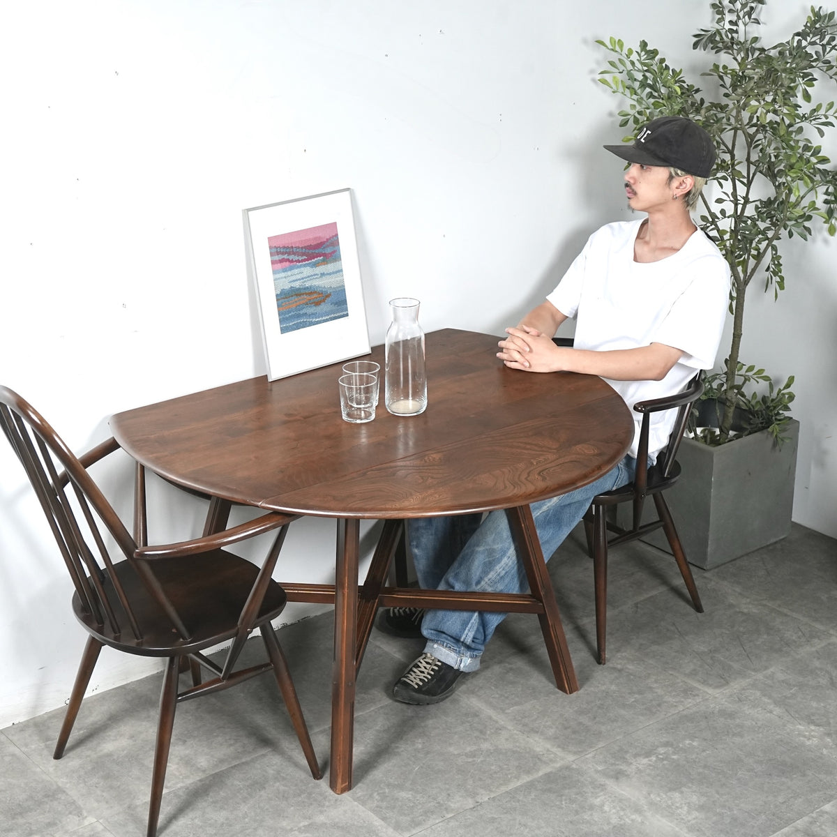 【ERCOL】ヴィンテージ ドロップリーフテーブル(オールドコロニアル)