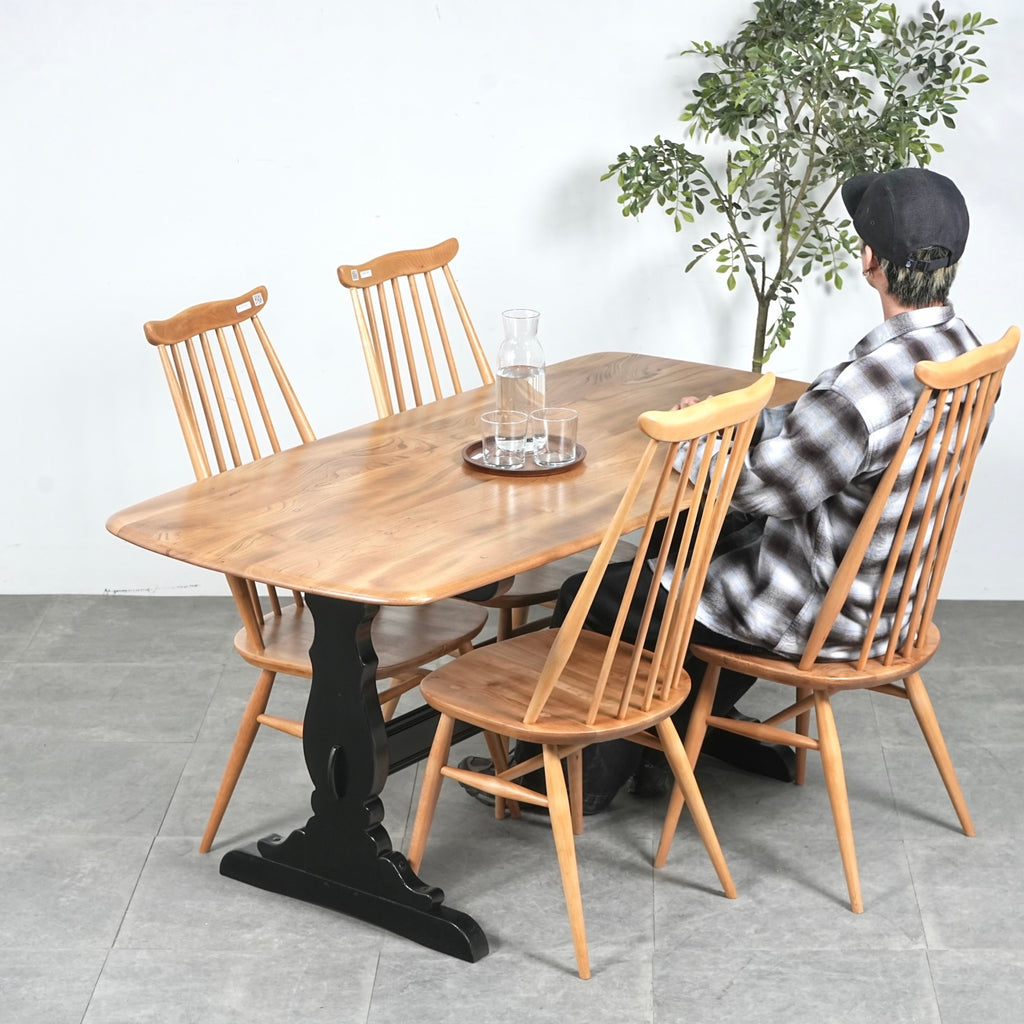 【ERCOL】ヴィンテージ レクタングルテーブル(バイカラー)