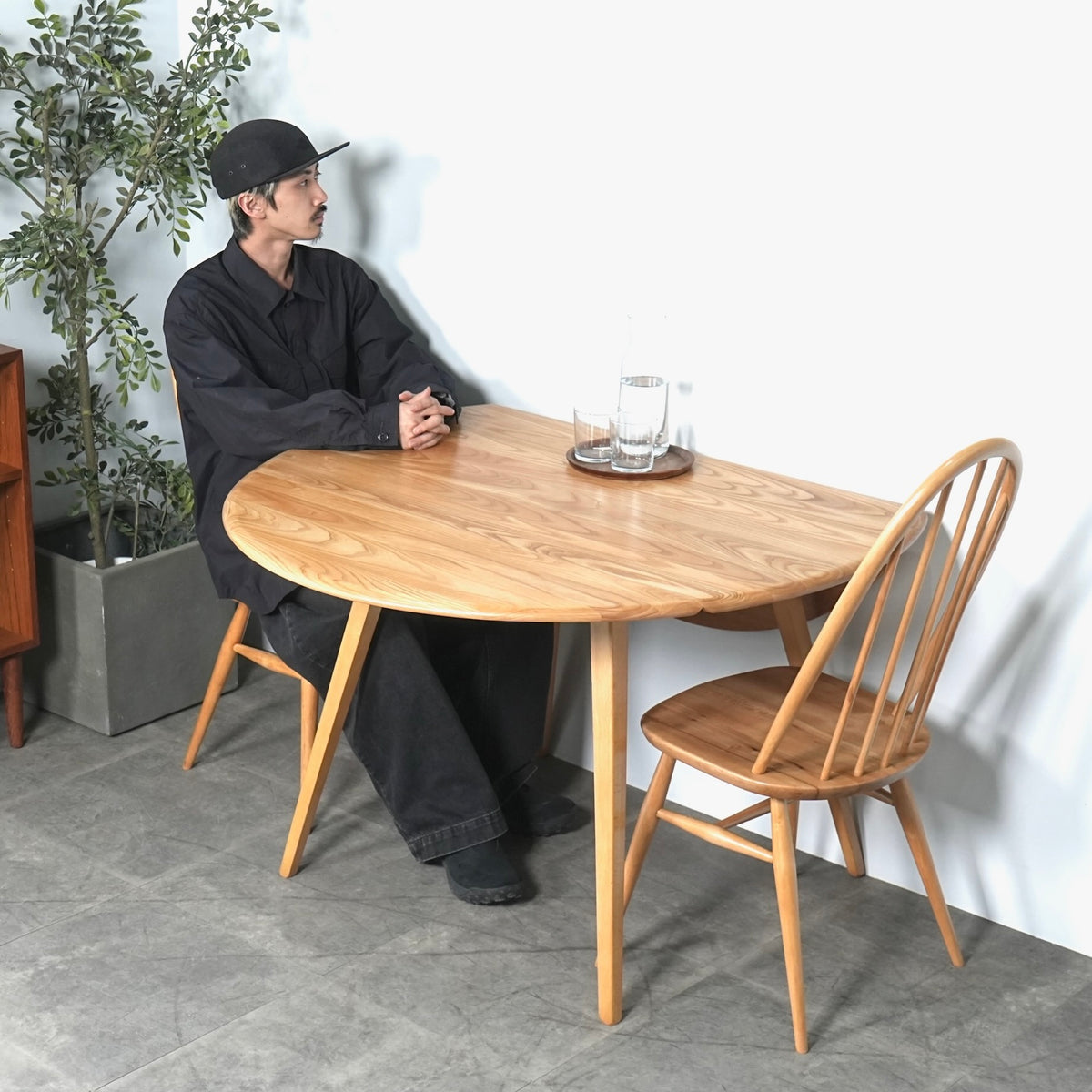 【ERCOL】ヴィンテージ ドロップリーフテーブル(メープル)