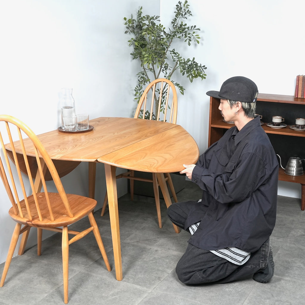 【ERCOL】ヴィンテージ ドロップリーフテーブル(メープル)